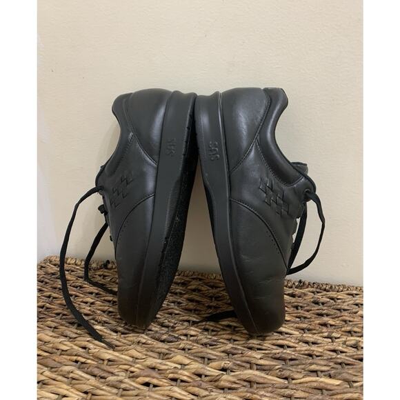 SAS TIME OUT BLACK WOMEN US WALKING Comfort SHOES LEATHER workwear 9.5 WW - Picture 1 of 8